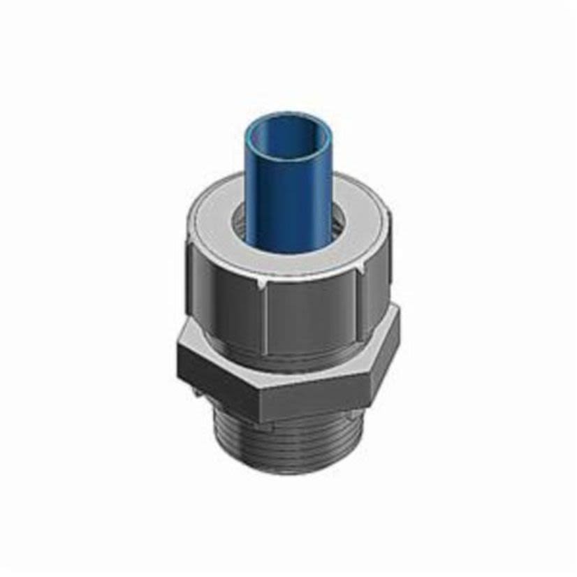 T&B Plastic Bullet LT100M Flexible Straight Conduit Connector With Nylon Insert, 1 in Trade, Steel